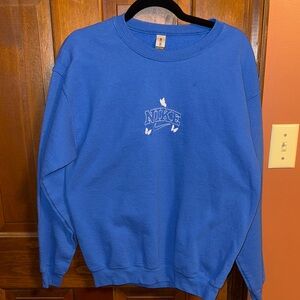 Unisex Blue Butterfly “Nike” Crewneck